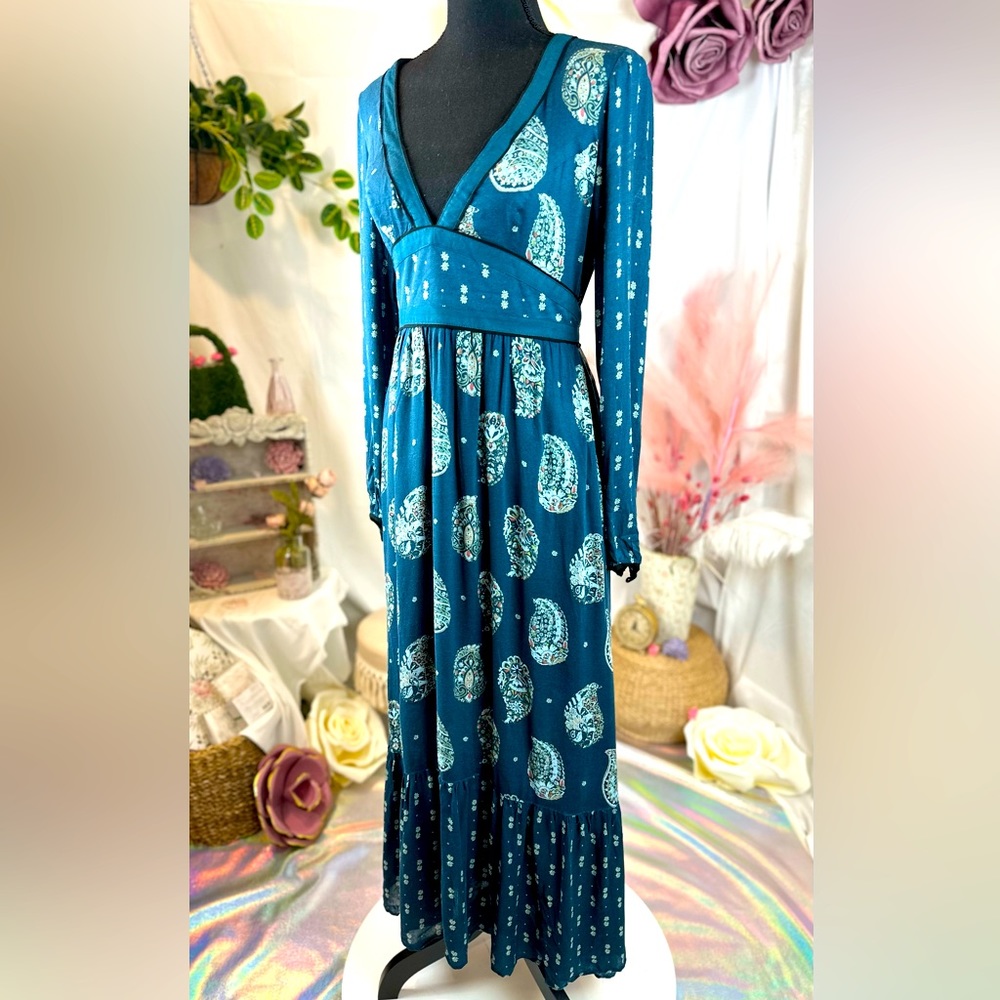 Ecote - Urban Outfitters 🪻 Prairie Mixed Print Long Sleeve Maxi Dress. Size 4